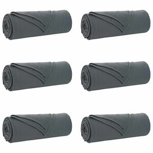 vidaXL Pledu segas 6 gab. Tum&scaron;i pelēka 210 x 140 cm 2.56 kg Flīss