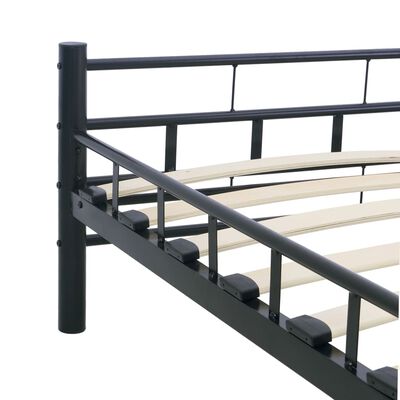 vidaXL gultas rāmis, melns, 140x200 cm, tērauds
