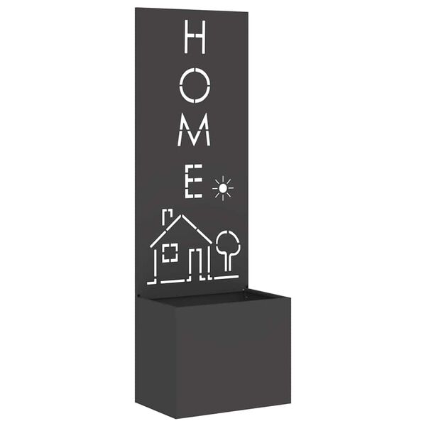 vidaXL Dārza privātuma ekrāns Melna 50 x 140 cm Auksti velmēta tērauds