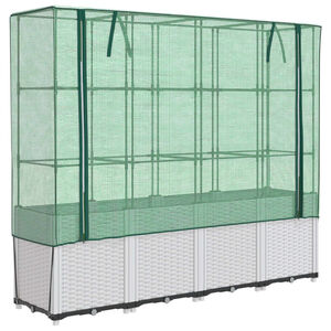 vidaXL paaugstināta puķu kaste ar pārsegu, 160x40x153 cm