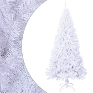 vidaXL mākslīgā Ziemassvētku egle, biezi zari, balta, 240 cm, PVC
