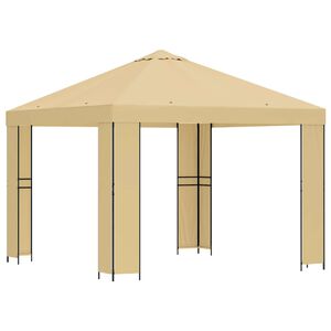 vidaXL Nojume 3 x 3 m Krēmkrāsa Poliesters un tērauds 190 gsm