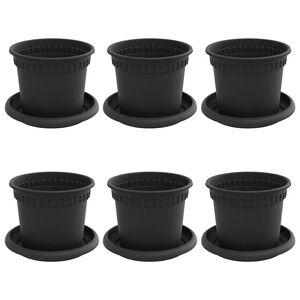 vidaXL Augu podi 6 pcs Melna &Oslash; 12,5 x 10 cm Plastmasa