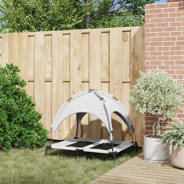 vidaXL Suņu gulta Sudrabaini pelēks 92 x 77 x 82,5 cm Tērauds