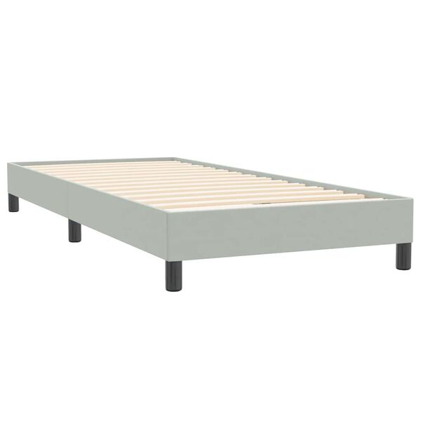 vidaXL Box Spring Gulta bez matrača Gai&scaron;i pelēka 100x220 cm samts