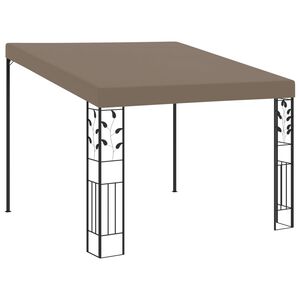 vidaXL dārza nojume, stiprināma pie sienas, 3x3x2,5 m, pelēkbrūna