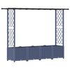 vidaXL Pacelta gulta ar treliem un jumtu Pelēka 203 x 40 x 136 cm PP