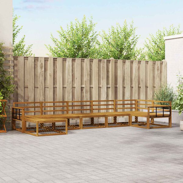 vidaXL Āra dīvānu komplekts 7 pcs Dabiska Cietā akācijas koks