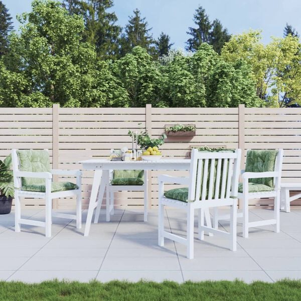 vidaXL krēslu matrači, 4 gab., lapu apdruka, audums