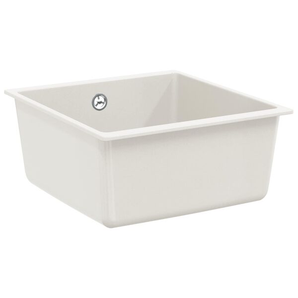 vidaXL Izlietne Balts 430 x 460 mm 80% Kvarts un 20% Sveķi