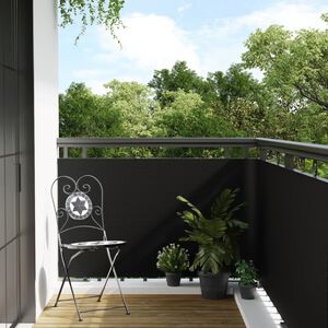 vidaXL balkona aizsegs, melns, 300x80 cm, PE rotangpalma