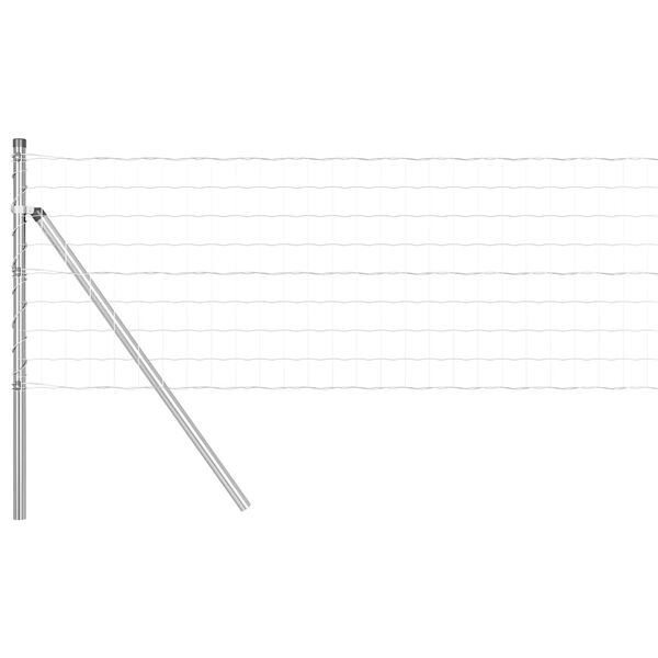 vidaXL Žogs ar stabu Sudraba 0,4 x 25 m Tērauds un PVC