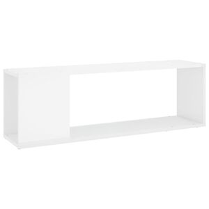 vidaXL TV plaukts, spīdīgi balts, 100x24x32 cm, inženierijas koks