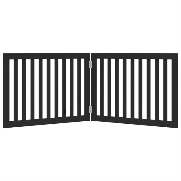 vidaXL suņu vārti, salokāmi, 2 paneļi, melni, 160 cm, papeles koks