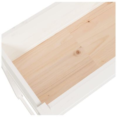 vidaXL puķu kaste, balta, 78x40x81 cm, priedes masīvkoks