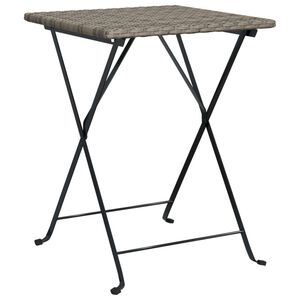 vidaXL saliekams bistro galds, pelēks, 55x54x71 cm, PE rotangpalma