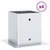 vidaXL Statu pamatnes Kvadrāts 4 gab Sudrabs 121x12mm Cinkots tērauds
