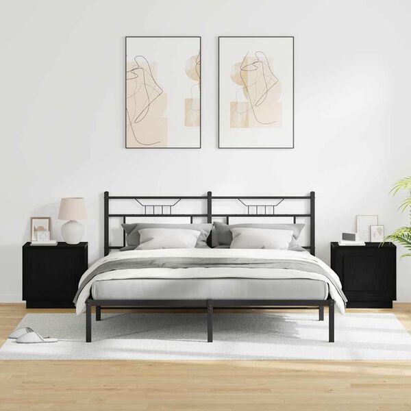 vidaXL Nakts skapītis 2 pcs Melna 44 x 34,5 x 45 cm Inženierijas koks