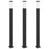 vidaXL stabveida gaismekļi ar sensoru un kontaktligzdu, 3 gab., 110 cm, melni, IP44