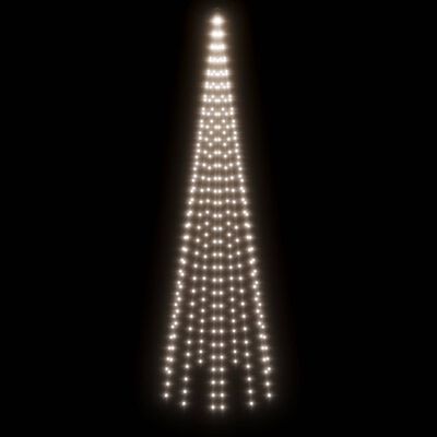vidaXL Ziemassvētku egle karoga mastam, 310 vēsi baltas LED, 300 cm