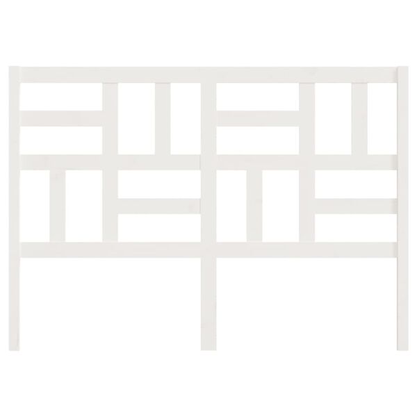 vidaXL gultas galvgalis, balts, 146x4x104 cm, priedes masīvkoks