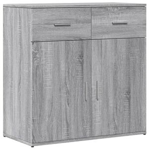vidaXL kumode, pelēka ozolkoka krāsa, 79x38x80 cm, inženierijas koks