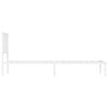 vidaXL gultas rāmis ar galvgali, balts metāls, 90x190 cm