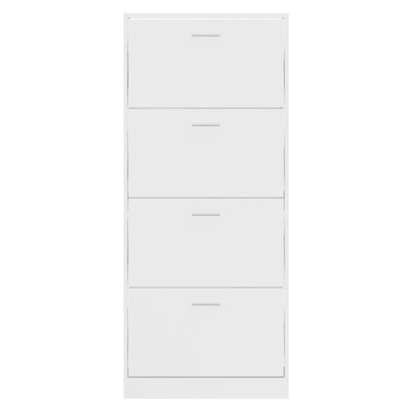 vidaXL apavu skapītis, spīdīgi balts, 63x24x147 cm, inženierijas koks