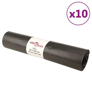 vidaXL atkritumu maisi, 250 gab., melni, 120 L