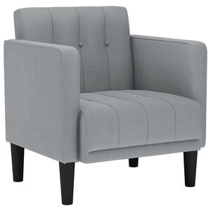 vidaXL dīvāns ar roku balstiem, gai&scaron;i pelēks, 53 cm, audums