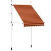 vidaXL izvelkama markīze, manuāla, 150 cm, oranža un brūna