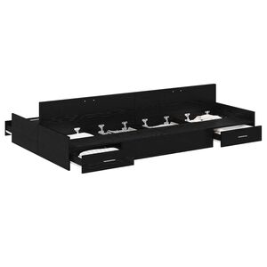 vidaXL Gultas ar uzglabā&scaron;anas vietu Melns ozolkoks 120 x 200 cm