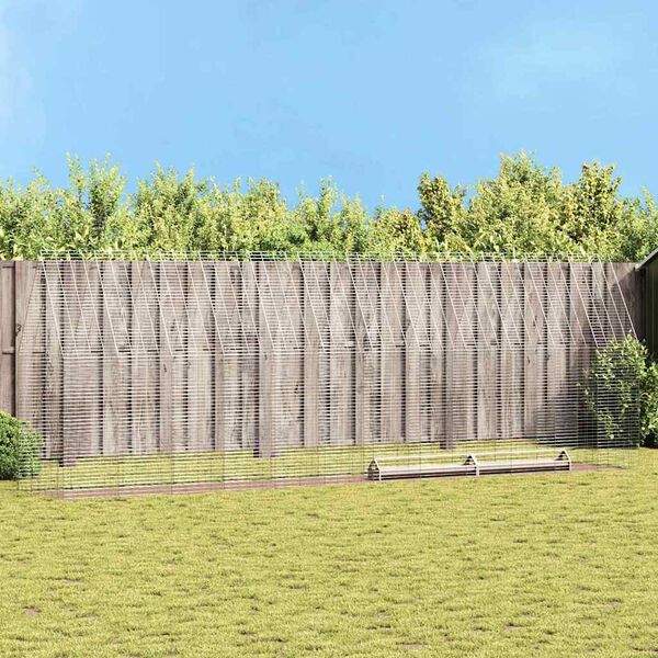 vidaXL Vistu būris 2 pcs Sudraba 600 x 100 x 210 cm Cinkots tērauds