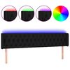 vidaXL gultas galvgalis ar LED, 203x16x78/88 cm, melns audums