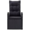 vidaXL 7-daļīgs dārza mēbeļu komplekts ar matračiem, melns