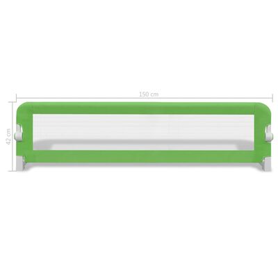 vidaXL bērnu gultas aizsargbarjeras, 2 gab., zaļas, 150x42 cm