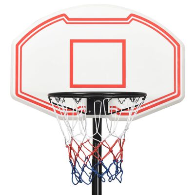 vidaXL basketbola vairogs, balts, 237-307 cm, polietilēns