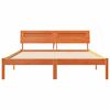 vidaXL Gultas rāmis Vaks brūns 150 x 200 cm Ciets priedes koks
