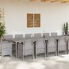 vidaXL Dārza ēdamgalds 15 pcs Gai&scaron;i pelēks Polt rattan