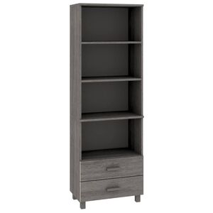 vidaXL augstais skapis HAMAR, pelēks, 60x35x180 cm, priedes masīvkoks