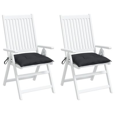 vidaXL dārza krēslu spilveni, 2 gab., melni, 50x50x7 cm, audums