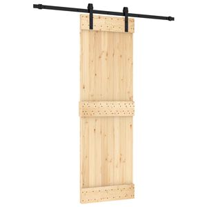vidaXL Slīdo&scaron;ās durvis 70 x 210 cm Cieta priedes koks (neapstrādāts)