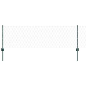 vidaXL Se&scaron;stūra žogs ar stabu 100 x 0,6 m PVC pārklāts tērauds Zaļa