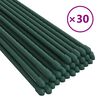 vidaXL dārza augu mietiņi, 30 gab., zaļi, 115 cm, tērauds
