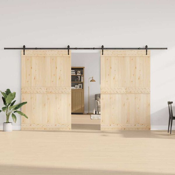 vidaXL bīdāmo durvju sistēma, 427 cm, melns tērauds