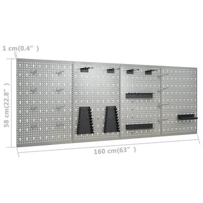 vidaXL darba galds ar četriem sienas paneļiem