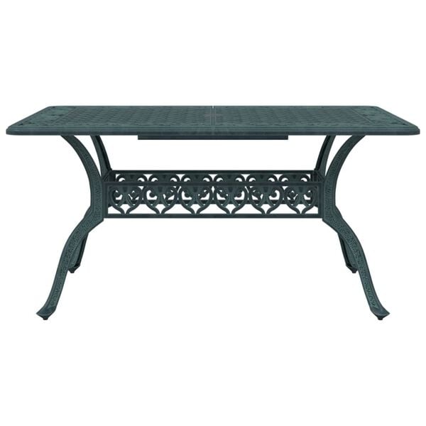 vidaXL 5-daļīgs dārza mēbeļu komplekts, zaļ&scaron;, liets alumīnijs