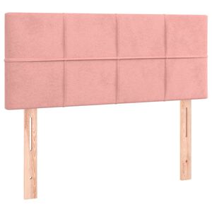 vidaXL gultas galvgalis, 80x5x78/88 cm, rozā samts