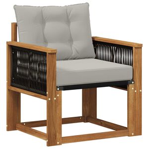 vidaXL Āra vidējā dīvāns Cietā akācijas koks Dabiska