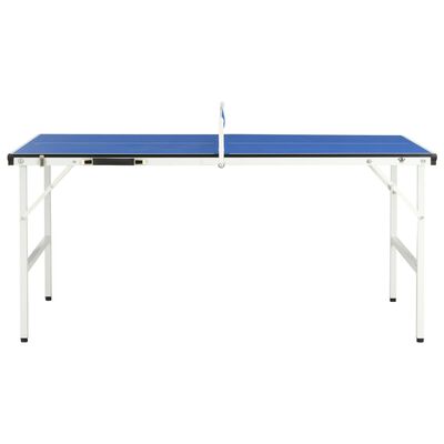 vidaXL 5 pēdu galda tenisa galds ar tīklu, 152x76x66 cm, zils